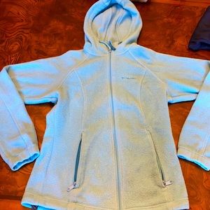 COLUMBIA XS PALE SKY BLUE ZIP UP FLEECE WOMENS